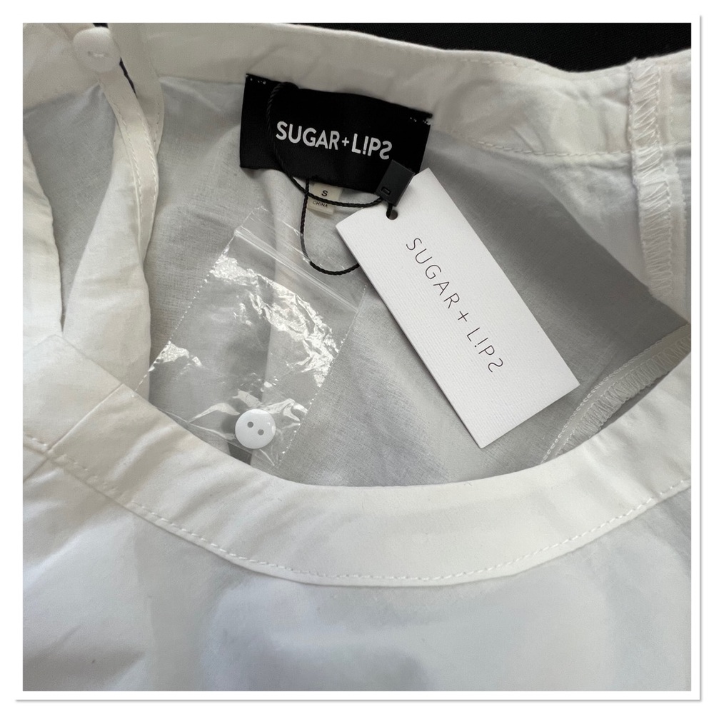 Sugar + Lips 2 Show Stopper White & Purple Embroidery Trimmed Dress Sz S NWT - Picture 11 of 12